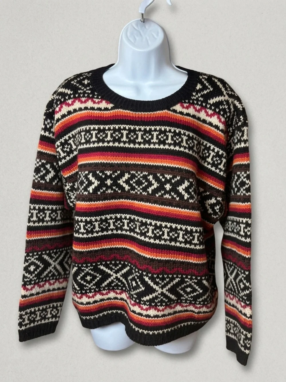 J.Crew 100% Wool Fair Isle Sweater Classic Preppy Pattern Excellent Condition